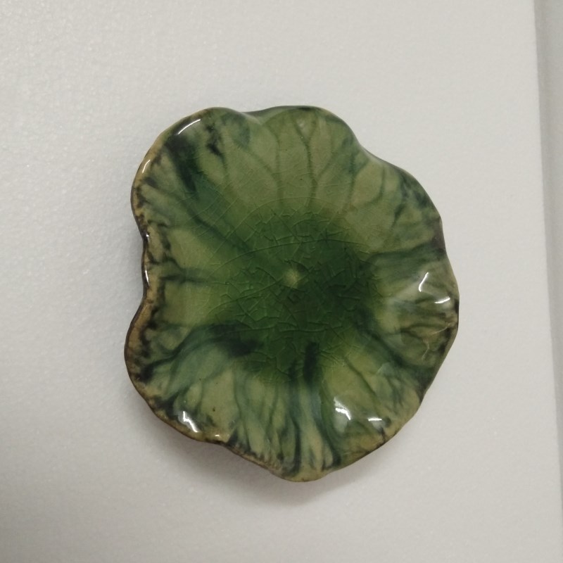 荷叶莲花鱼陶瓷工艺品摆件 石湾公仔 家居饰品客厅墙饰挂壁画送礼