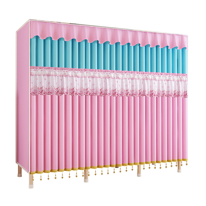 简易布衣柜加固加粗钢管加厚布无拉链衣柜组装窗帘款式单双人衣橱