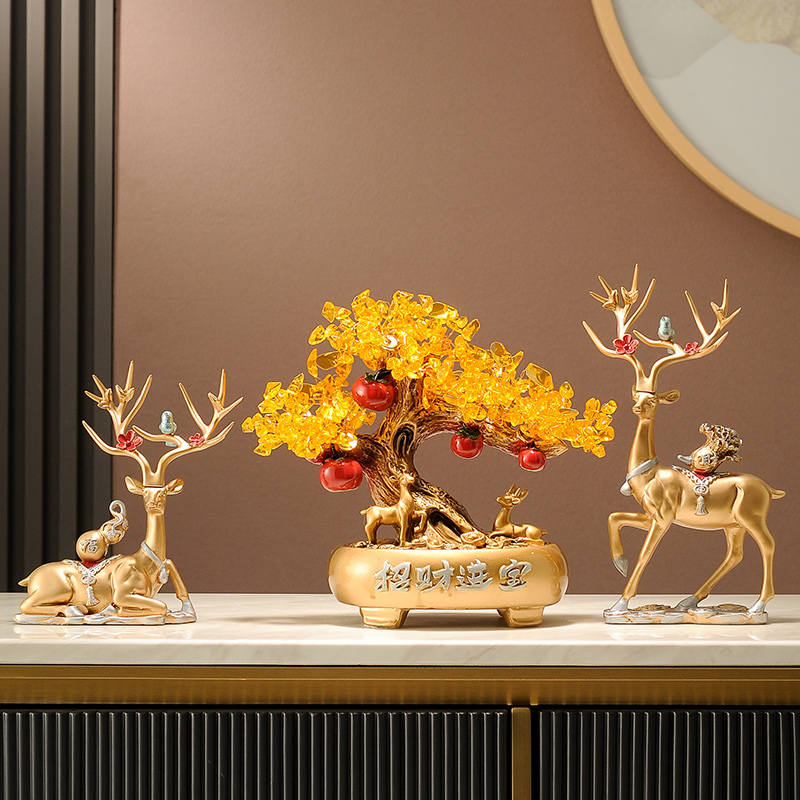 创意大号工艺品摆饰 入户玄关家居茶几桌面入宅乔迁新居装饰品