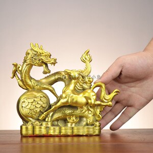 全黄铜龙马精神摆件客厅办公室桌面家居装饰摆件蒸蒸日上开业送礼