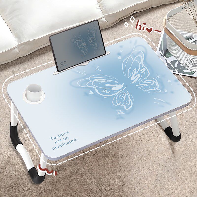 清新蓝色系床上小桌子可折叠笔记本电脑儿童写字书桌开学大学生宿