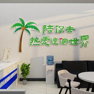 旅行社门店墙面装 饰旅游公司民宿前台形象墙挂画背景文化布置房间