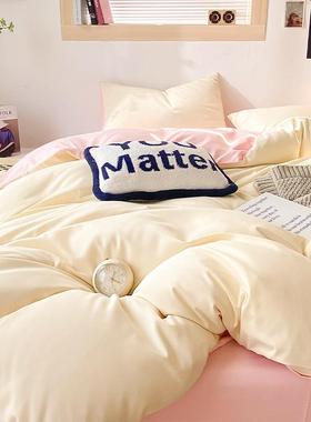 加厚水洗四件套奶油棉宿风被套床单舍床上三件套非纯棉四全季RIY