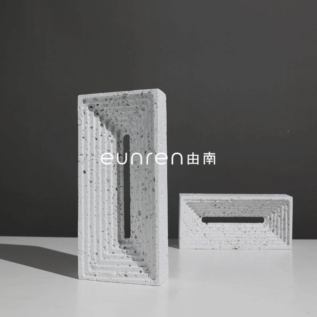 山火石EAU效果简方砖摆件现代轻奢家装居客厅品样板房软饰工艺品