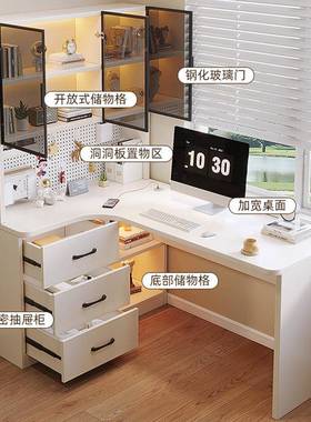 实木角电脑桌学家用书桌架一体生桌子卧转室书儿童学习DPZ办公桌