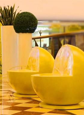 玻璃钢水果座个性意橙子造型创靠背坐学校儿童区凳美椅qgf22110陈