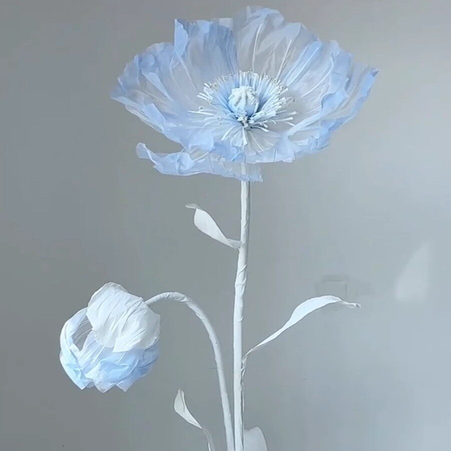 真丝蓝色花艺套装丝网花成品手工花网红橱窗布置装饰花艺背景花