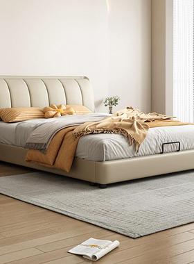 ^J奶油MUY风科布艺床简约现代双人床轻奢主卧大床1.5技米1.储物8