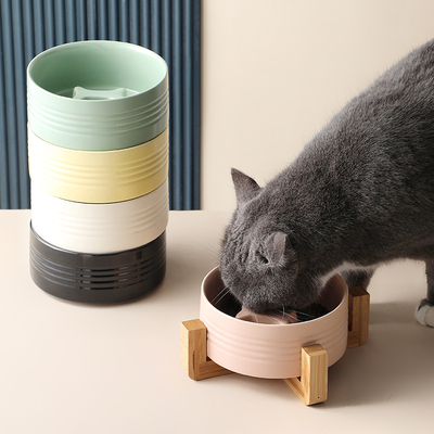 新品慢食碗陶瓷猫碗防噎缓食碗防打翻吃饭宠物碗狗狗小型犬饭粮盆