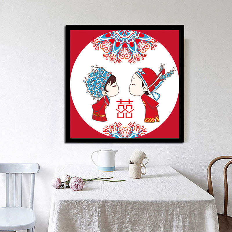 结婚十字绣2024新款线绣绣客厅小件小幅自己简单卧室喜结良缘手工