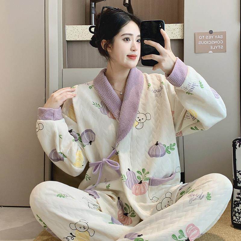 孕妇居家服套装高级感月子服孕期产后哺乳哺乳睡衣2025新款秋冬季