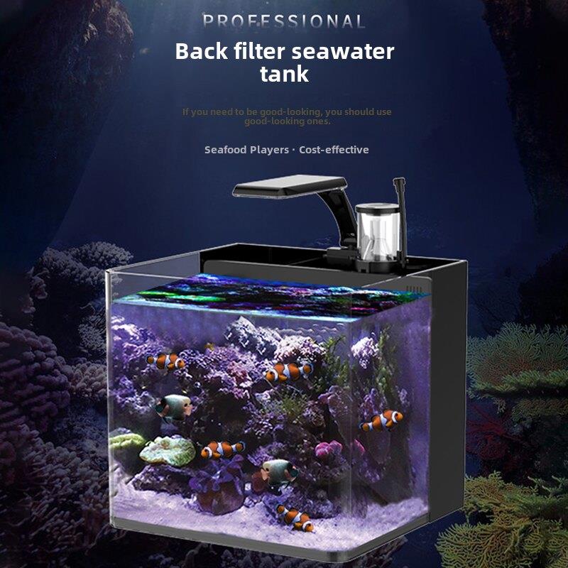 喜高海水缸桌面家用全套热弯海水鱼缸水族箱蛋分珊瑚海鱼小丑鱼