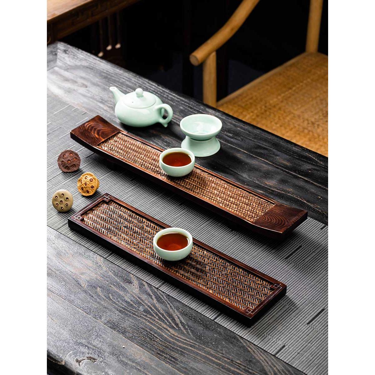 茶杯托功夫茶具实木茶盘茶台小型茶托托盘茶垫干泡台茶杯架沥水架