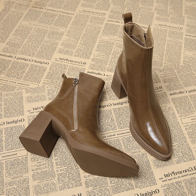 真皮绝美早秋高跟鞋女202