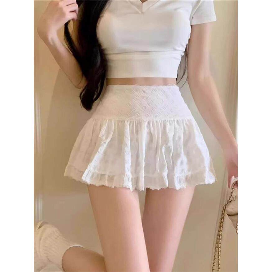 白色蕾丝半身裙女小个子
