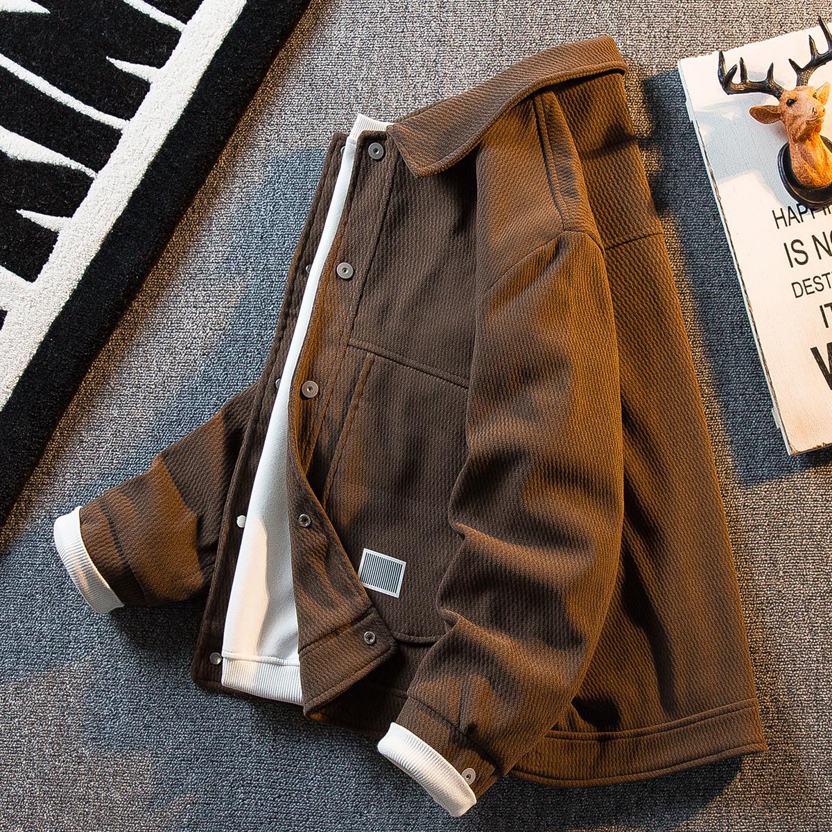 HPCP加厚粗纹翻领毛呢外