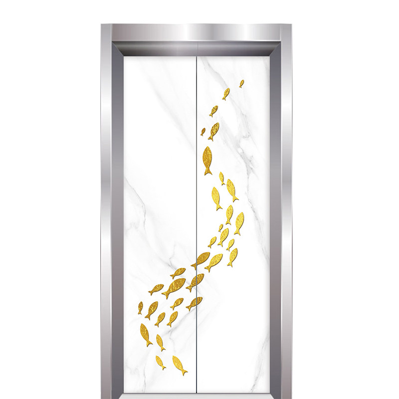 北欧仿大理石电梯门自粘贴纸电梯简约装饰贴画个性可定制保护贴膜