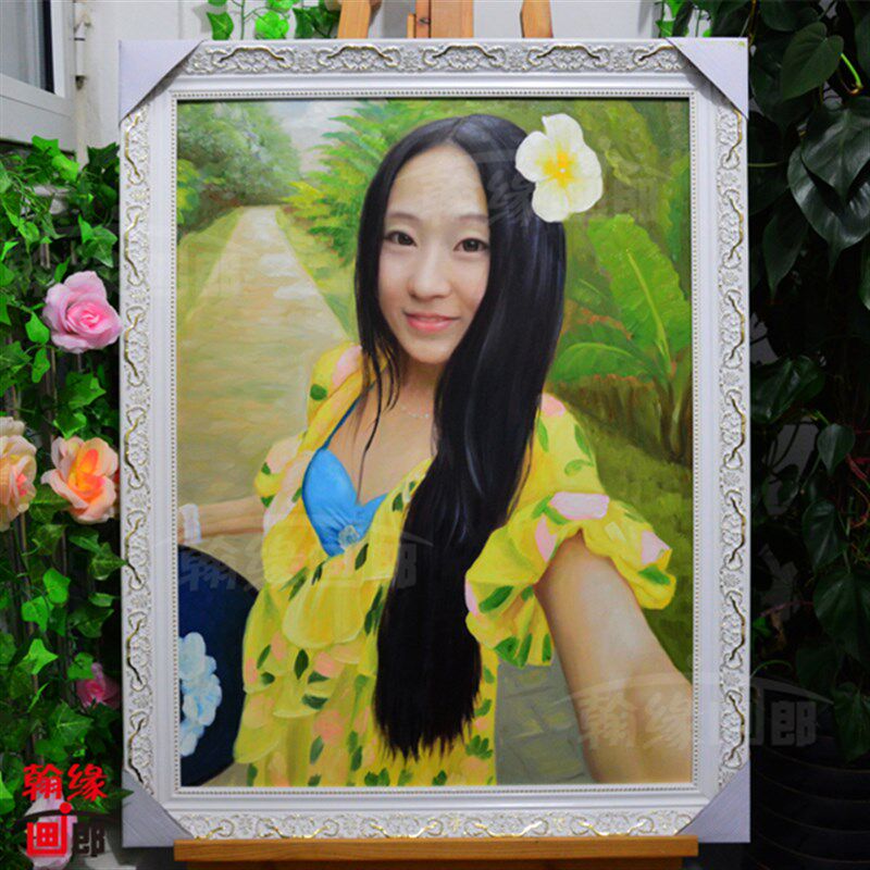 纯手绘油画定制 人物婚纱油画 宠物风景画 传统肖像个性订制装饰
