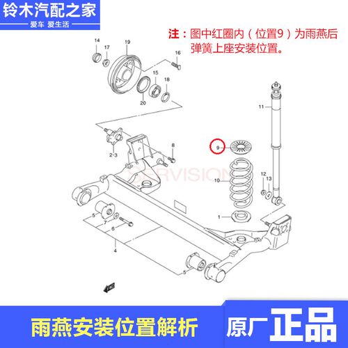 长安铃木锋驭骁途启悦维特拉天语雨燕后弹簧上座圆形缓冲胶垫原厂