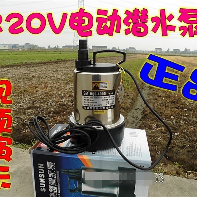 220V不锈钢水泵污水泵家用大流量抽水泵潜水泵灌溉农用排污泵