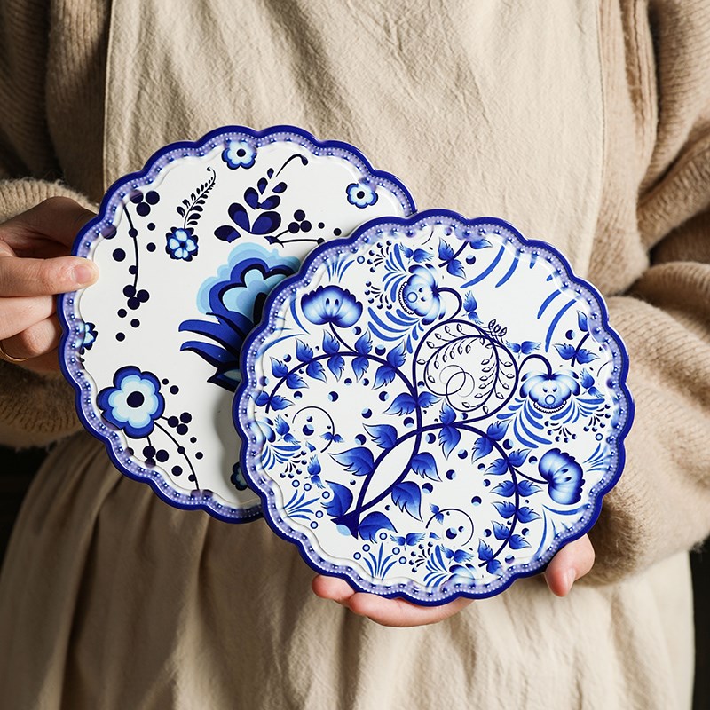 舍里复古青花陶瓷隔热垫家用防烫餐桌垫锅垫防热垫子碗垫盘垫餐垫