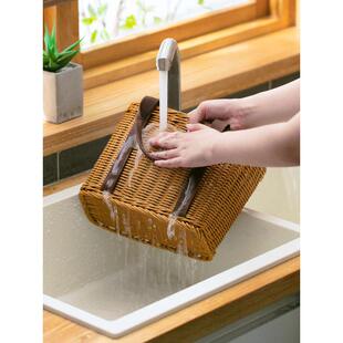 仿藤编菜篮子草编织篮购物篮提篮篓用品筐收纳买菜野餐篮子手提