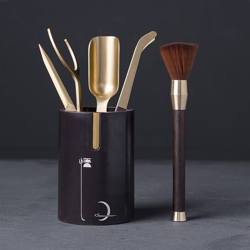 晟窑电木茶道六君子套装功夫茶具配件大全茶桌茶台泡茶工具茶夹刷