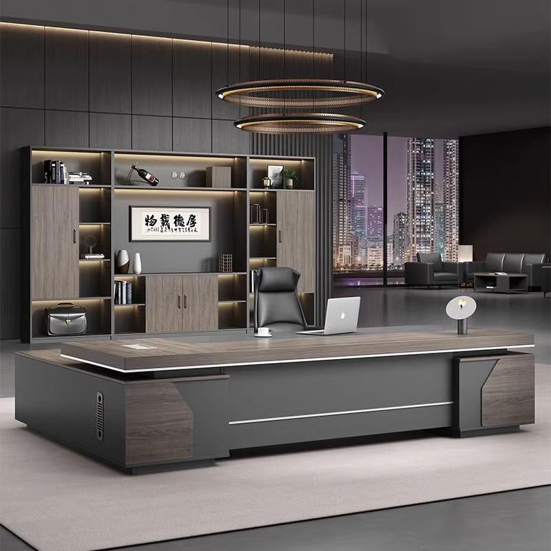 E0环保办公桌老板桌简约现代总裁桌椅组合单人经理主管老板台办公