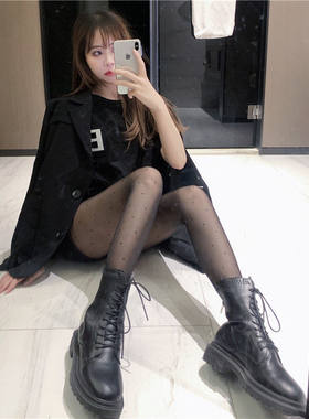 加绒加厚假透肉一体波点