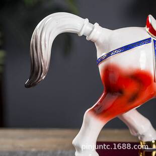创意陶瓷酒瓶3斤装马到成功酒坛艺术摆件生肖马密封高档酒瓶子马