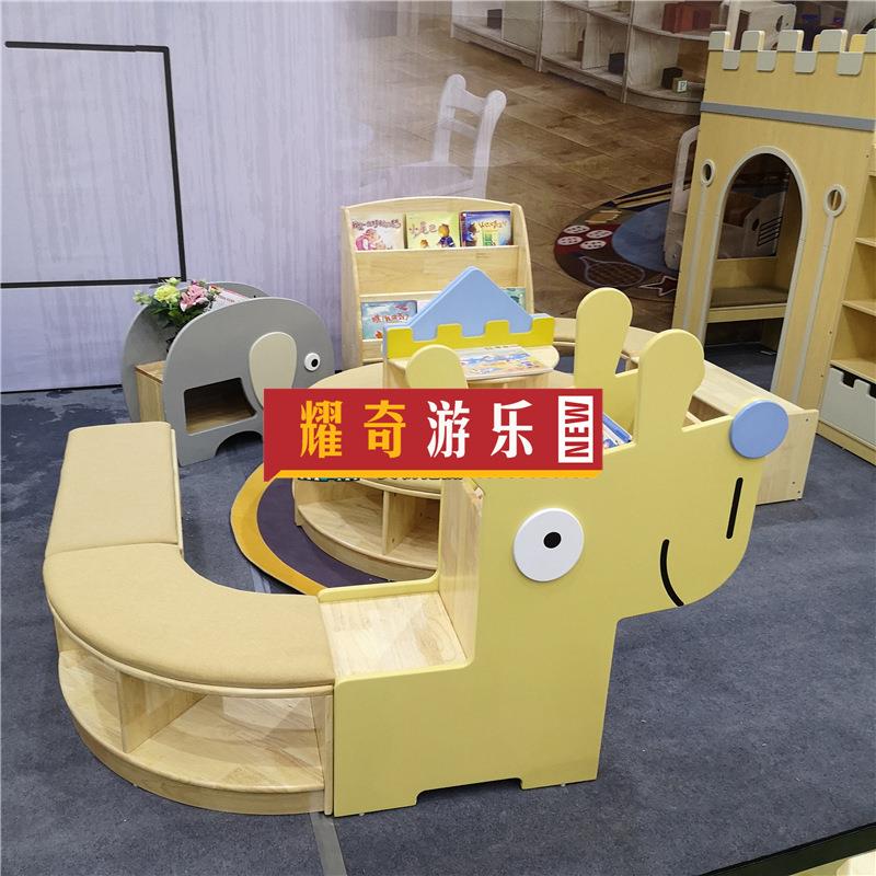 卡通意书架动椅物VGY造型幼儿园大长条沙发书柜儿童创木收纳厅玩