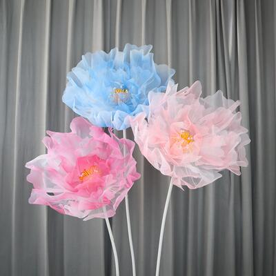 花大型路引装庆饰牡丹花婚装LX-1476橱饰卉高端手工纱花窗装饰仿