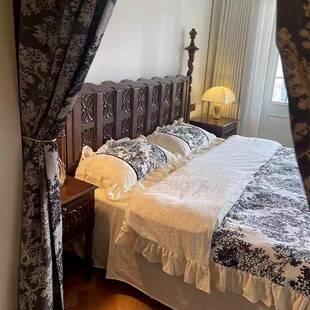 别法花式复古实床木0808双人美式公主床雕柱子床墅婚床可