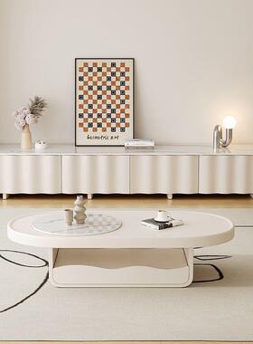 云朵几20简25XMC66548新款几何电视组合带抽屉约奶油茶客厅地柜岩