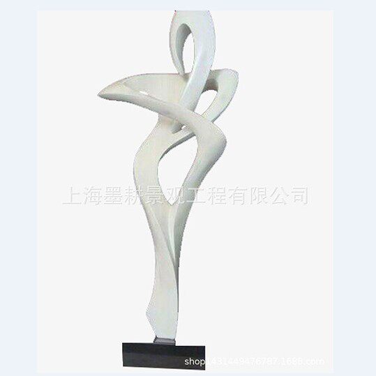 玻璃钢抽象雕塑工艺品玄关轻奢仿铜软装饰品售楼处创意摆件