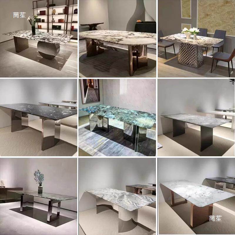 不SRC锈钢餐桌脚支架轻理石底岛架餐台脚岩板奢撑长桌座圆桌脚