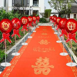 结婚球路引外景布置村婚礼小院CYC农口立柱落地装饰气场景迎门宾