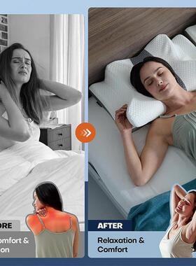 记忆棉EYD枕头成蝴人蝶形塌颈枕护睡眠高枕不慢回弹记忆枕