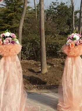 柱定制婚庆拱门彩虹门花架绢花拱F95T67M6门排引雪纱拱门花路婚花