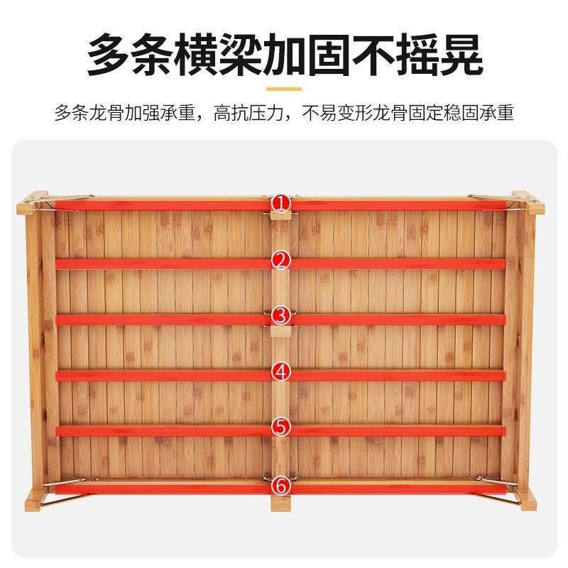 折叠租竹床凉家简易板床宿舍出房单人床用午休竹子木床双人硬新竹