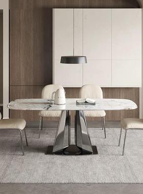 设计师意极式岩微晶石餐桌板椅组合家用简M607#-29长方形现代超晶