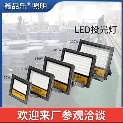 厂家LED泛光灯市电长城格子投光灯户外防水明场灯外户高杆球灯照