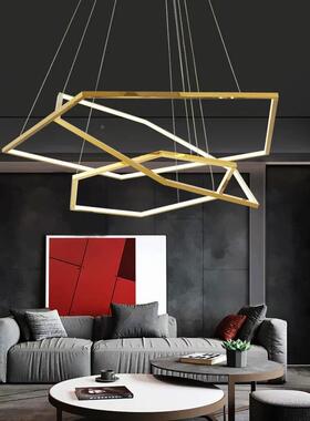 后现代六边形环形几吊灯设计师创个性样板奢房何77414不锈钢意金