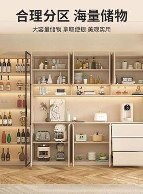 实木EIA餐边柜一体靠墙现代简约轻厅家用展示柜奢客储柜餐厅酒物
