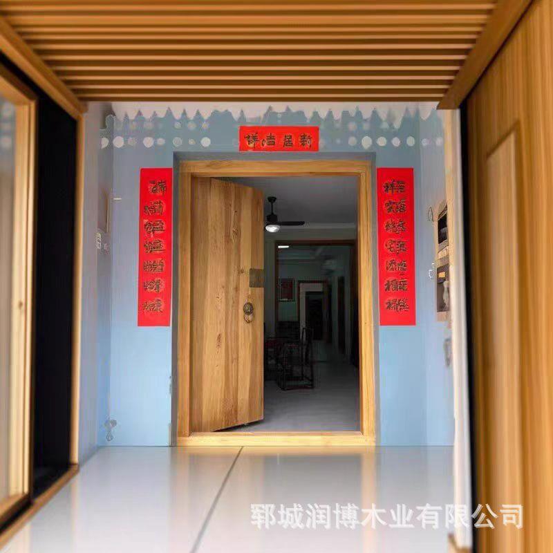 实木大院门双开进门户外门老新中式古196榆木仿别墅大门庭门