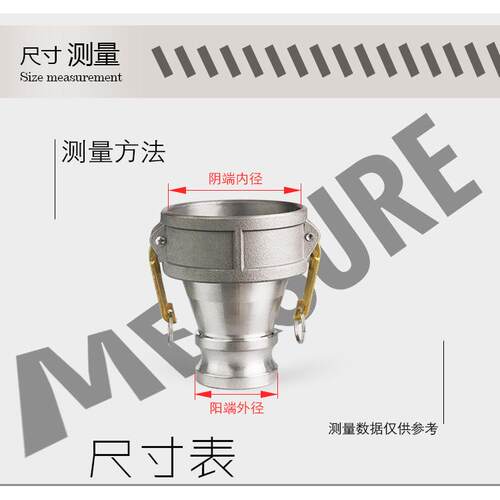 铝合金阴端变阳端快速接头阴变阳母变公阴阳变径转换管接C型变E型