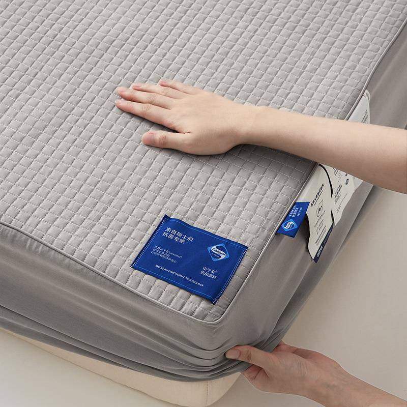 瑞士山宁泰80S全棉床垫保护罩CASTOR纤维夹棉绗缝床护垫加高床笠