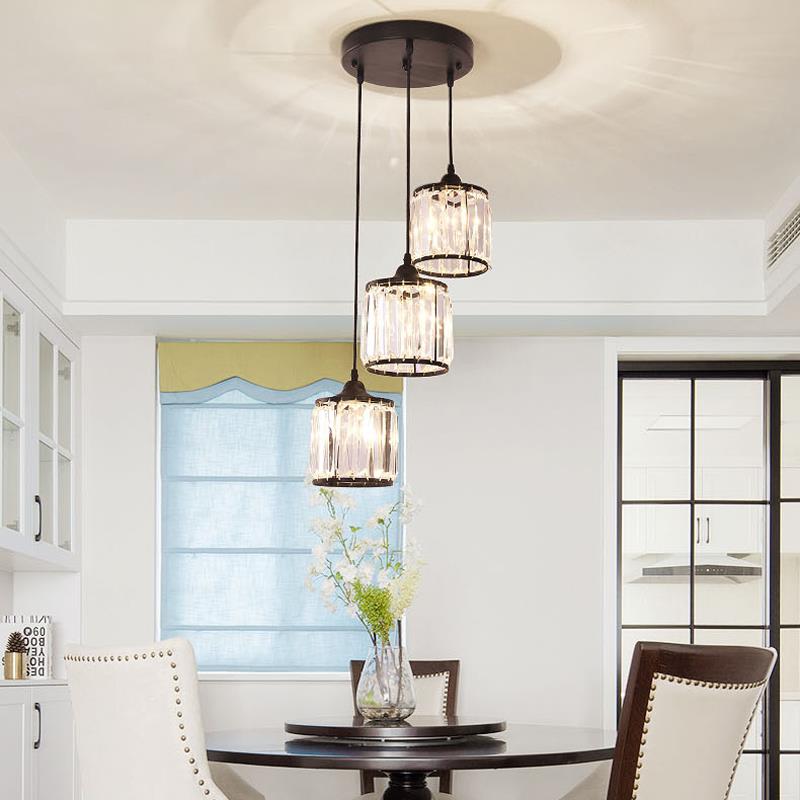 餐厅吊灯现代简约吧台饭桌轻奢家用创意复式LOFT旋转楼梯间水晶