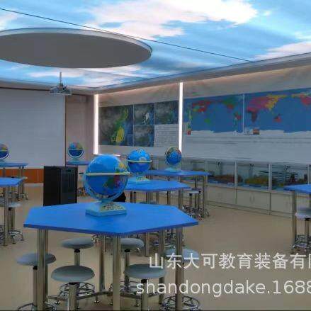 学校历史地理教室钢木六角桌六棱桌六边形桌学习课桌讨论桌