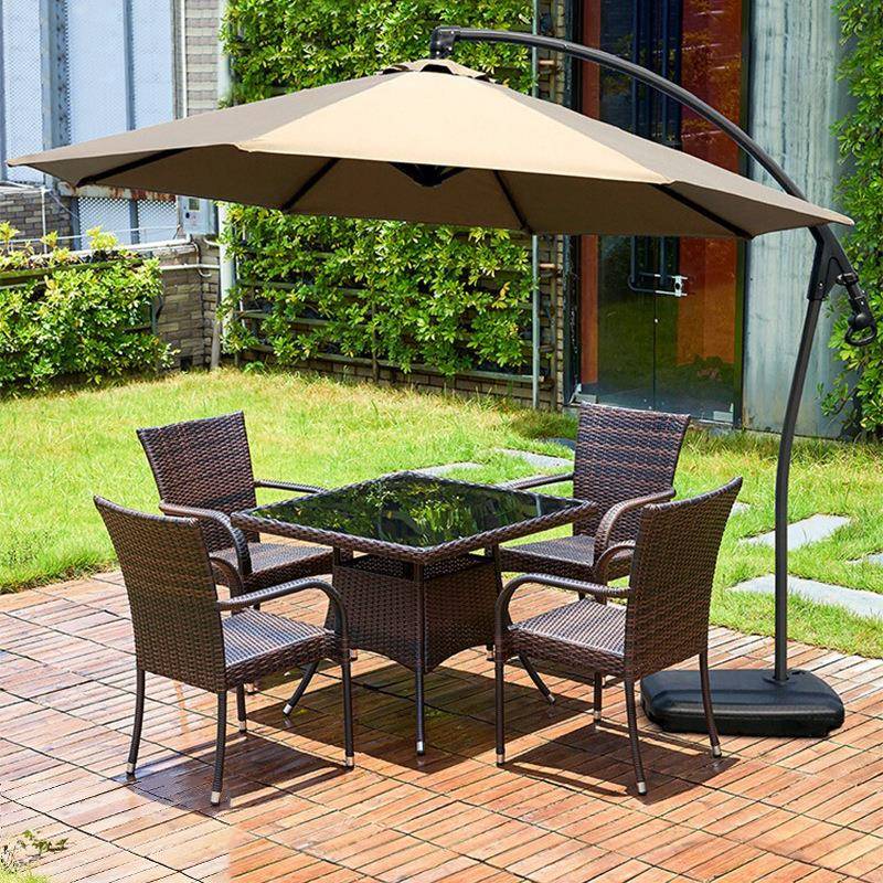 户外桌椅组合藤椅三件套庭院花园家具露天阳台室外露台休闲藤编椅